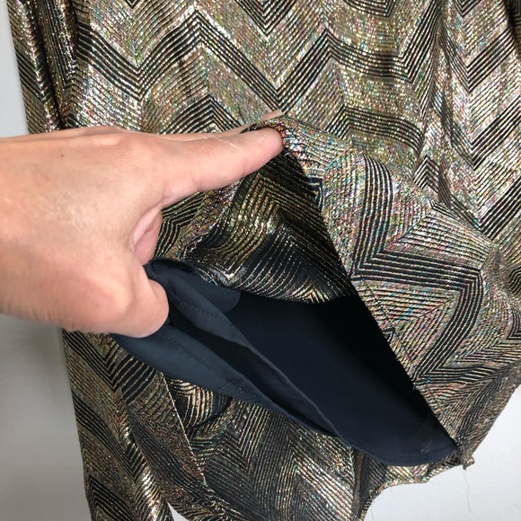 Halston III Vintage Metallic Long Sleeve Blouse - Picture 7 of 8